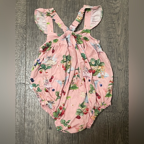 Posh Peanut Annabelle Henley Ruffle Capsleeve Bubble Romper - Picture 5 of 6